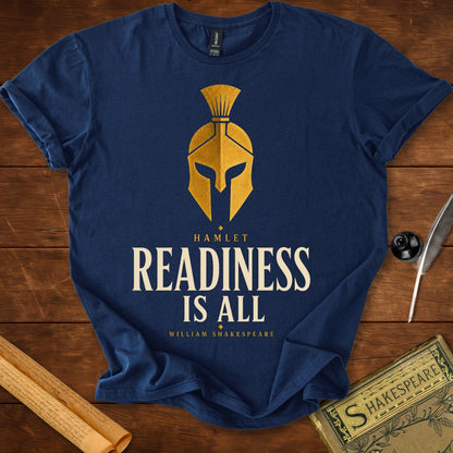 Readiness Is All – Hamlet Shakespeare T-Shirt Navy