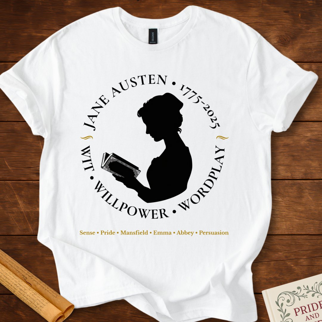 Jane Austen 250 Years Insignia T-Shirt White