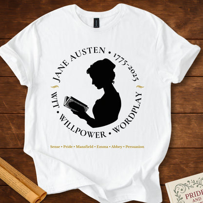 Jane Austen 250 Years Insignia T-Shirt White