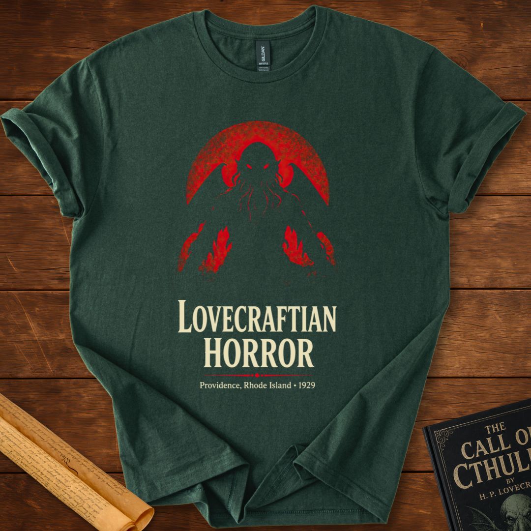 Lovecraftian Horror – HP Lovecraft Gothic Horror T-Shirt Forest Green