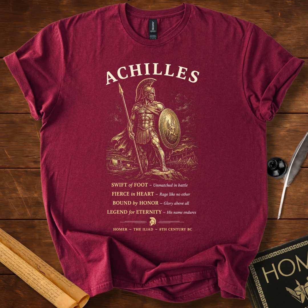 Achilles – Swift of Foot Literary Warrior Homer T-Shirt