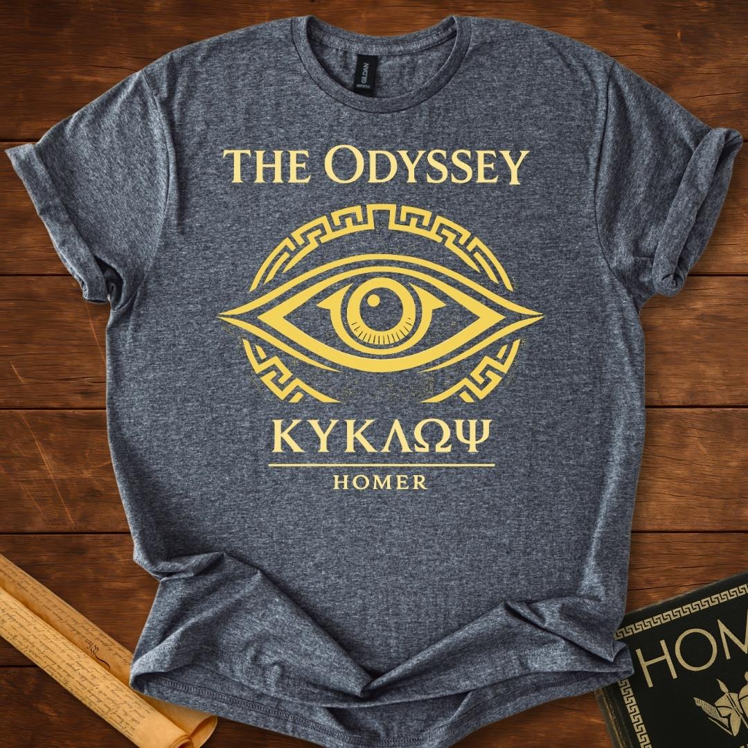 The Odyssey Cyclops Eye Greek Mythology T-Shirt Dark Heather Grey