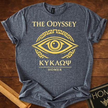 The Odyssey Cyclops Eye Greek Mythology T-Shirt Dark Heather Grey