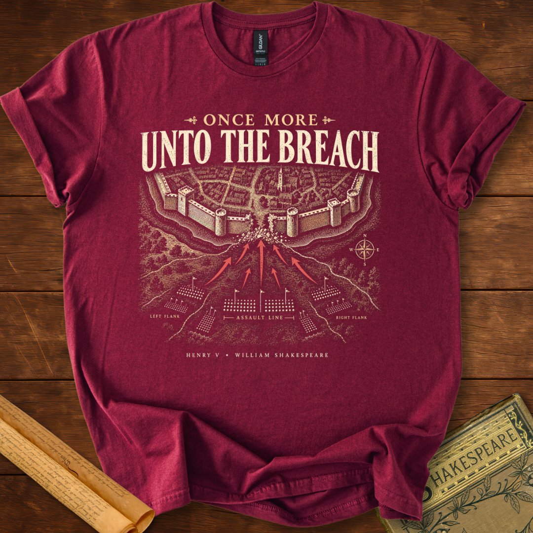 Once More Unto the Breach Battle Map Shakespeare T-Shirt