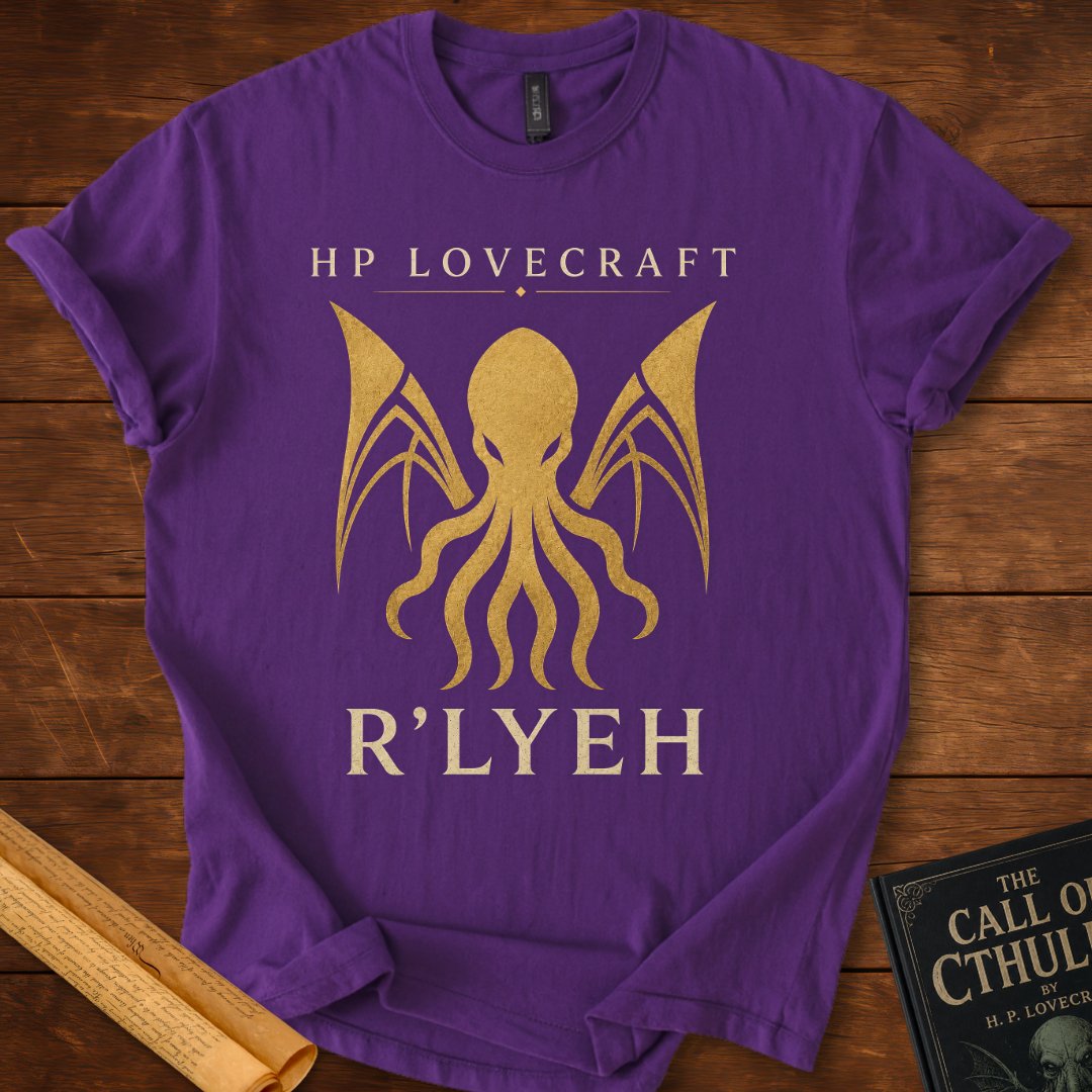 R'lyeh – HP Lovecraft Literary T-Shirt Purple