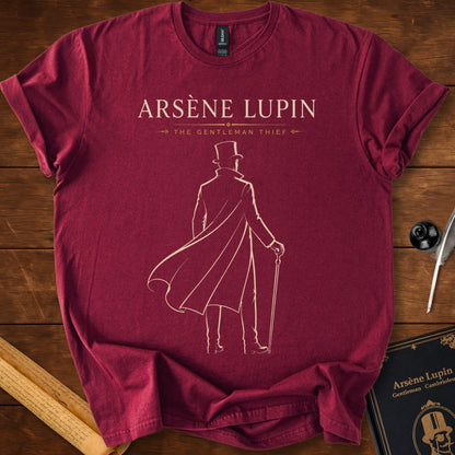 Arsène Lupin – The Gentleman Thief Literary Noir T-Shirt Maroon