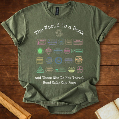 The World is a Book T-Shirt Military Green