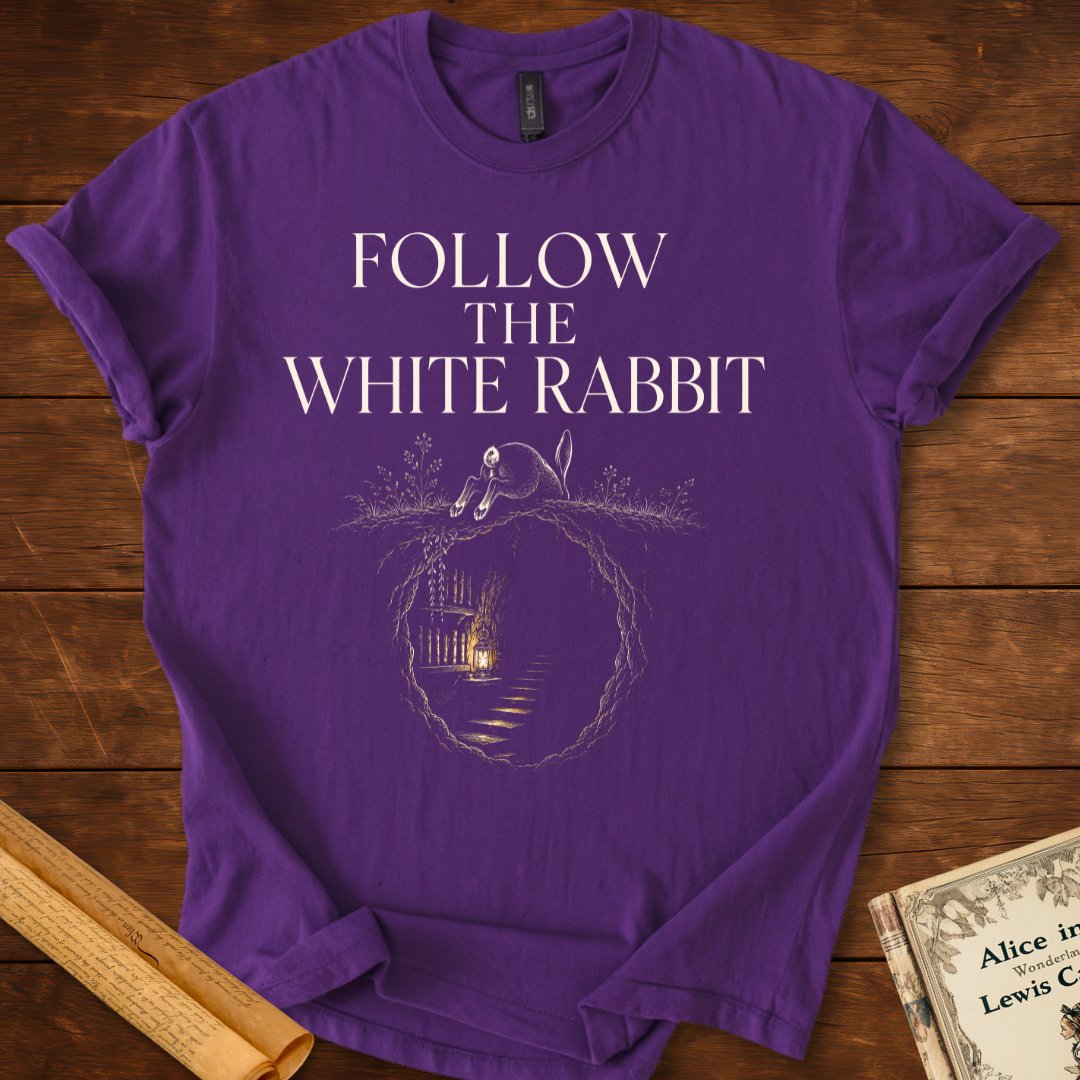 Follow The White Rabbit – Literary Adventure T-Shirt