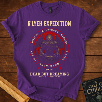 R'lyeh Expedition 1928 – Lovecraft Circular Design T-Shirt