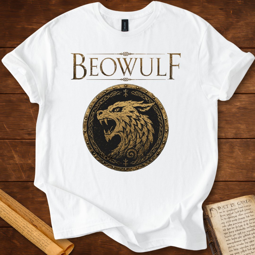Beowulf Shield Emblem Anglo-Saxon T-Shirt White