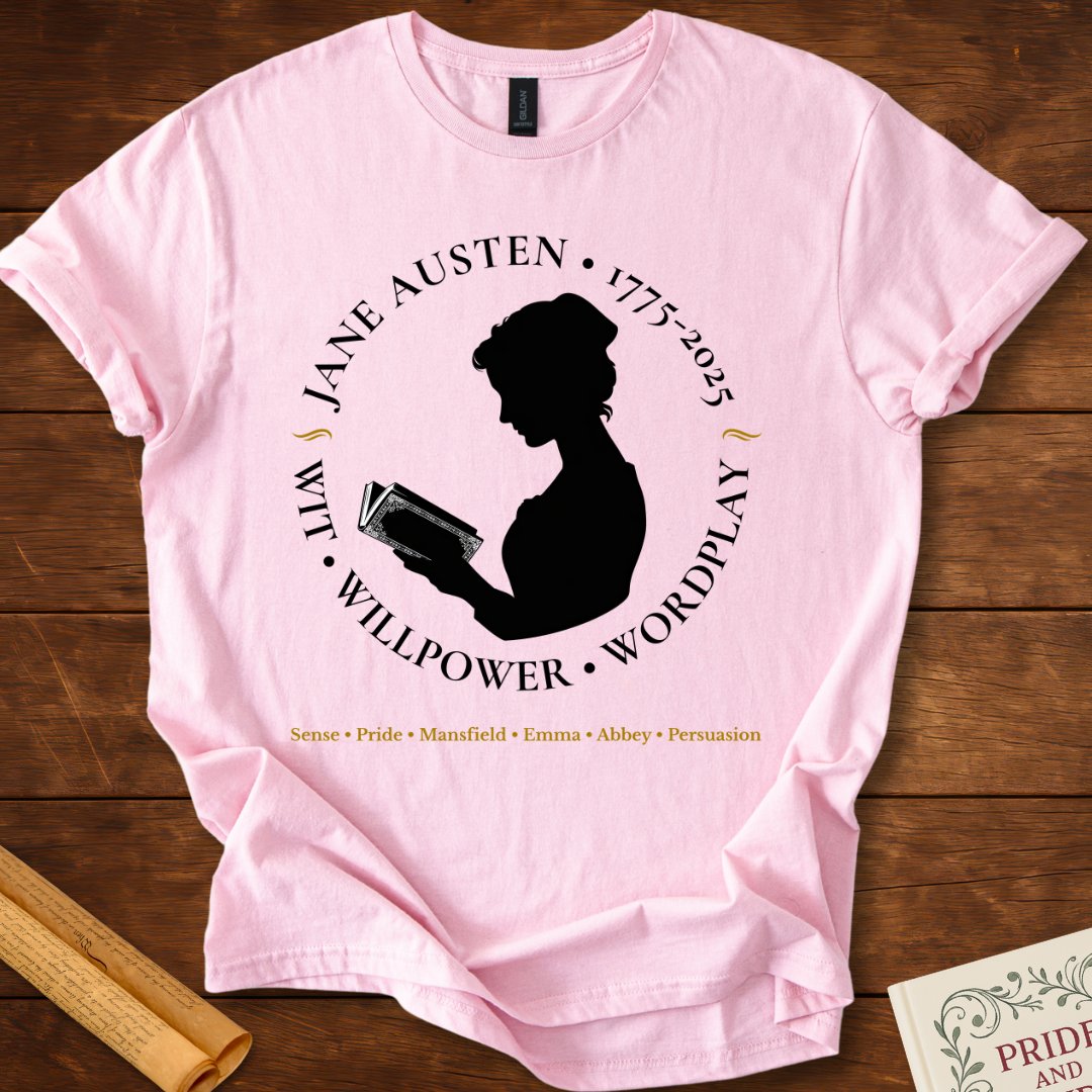 Jane Austen 250 Years Insignia T-Shirt Light Pink