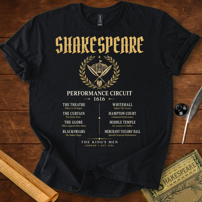 Shakespeare Performance Circuit 1616 – Literary Theatre History T-Shirt
