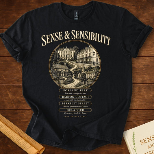 Sense and Sensibility Literary Locations T-Shirt