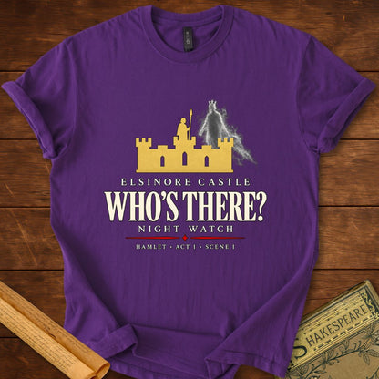 Who’s There? — Hamlet Elsinore Castle T-Shirt Purple
