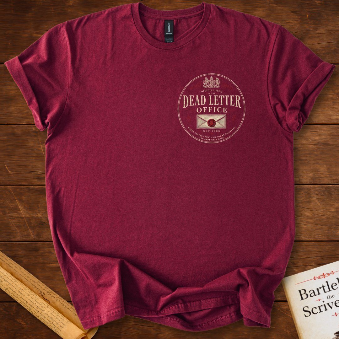 Dead Letter Office Official Seal Insignia Bartleby T-Shirt Maroon