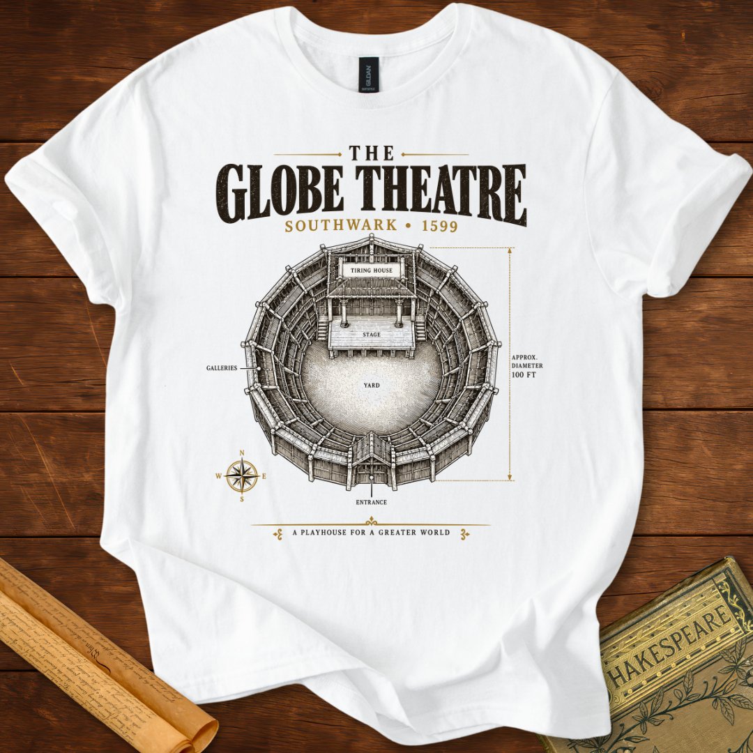 The Globe Theatre Southwark 1599 – Shakespeare T-Shirt White