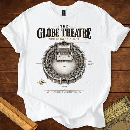 The Globe Theatre Southwark 1599 – Shakespeare T-Shirt White