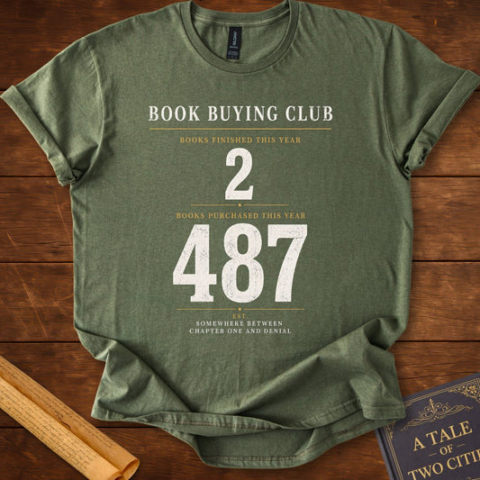 Book Buying Club – Reader Statistics T-Shirt Military Green
