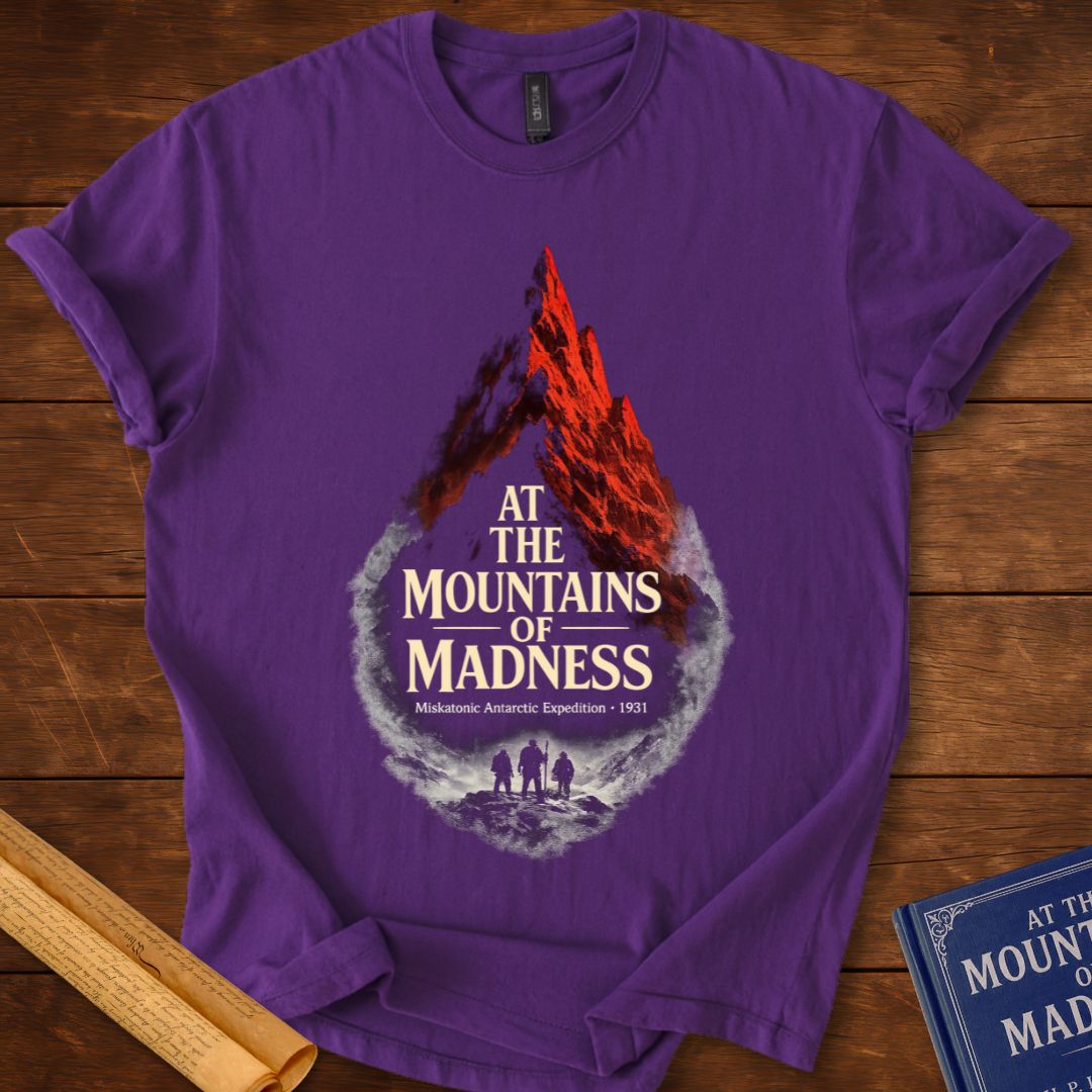 H. P. Lovecraft – At the Mountains of Madness Literary Horror T-Shirt Purple