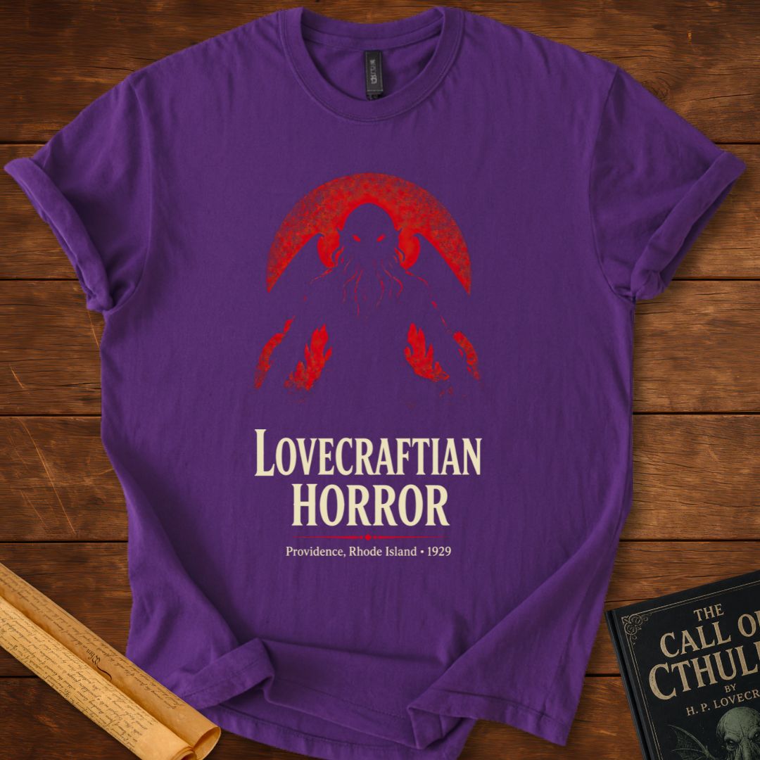 Lovecraftian Horror – HP Lovecraft Gothic Horror T-Shirt Purple