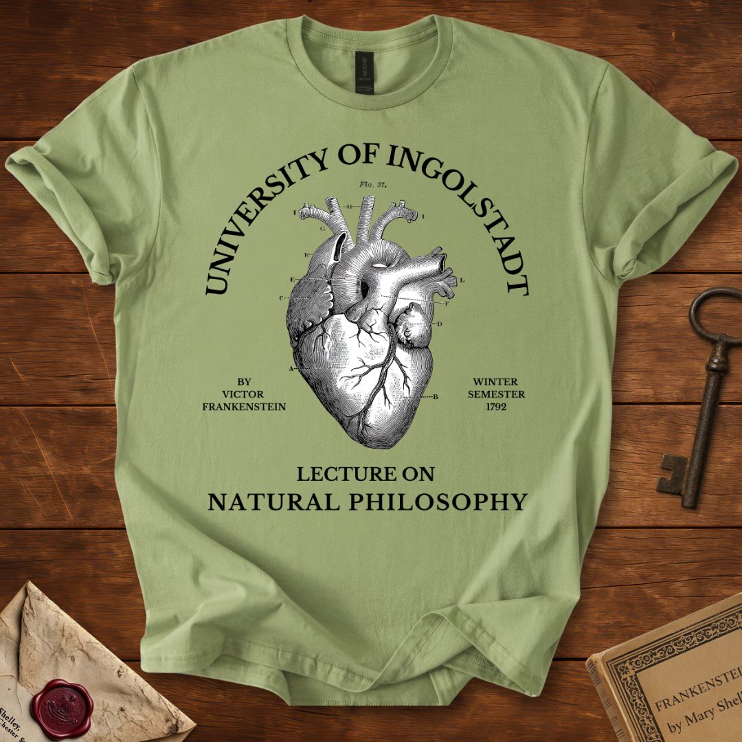 Frankenstein Anatomical Heart T-Shirt Sage