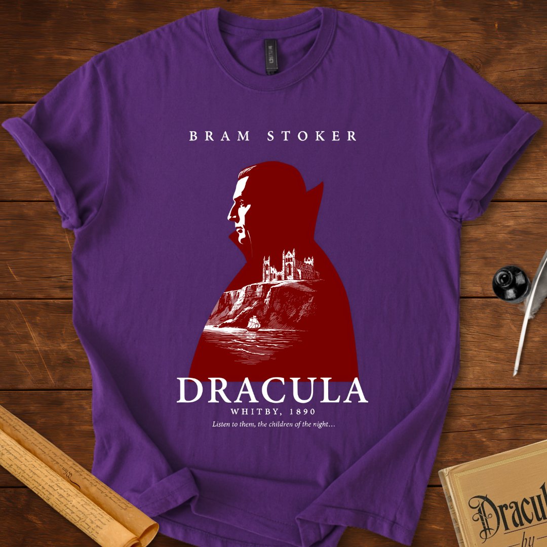 Dracula Whitby 1890 — Bram Stoker Gothic T-Shirt Purple
