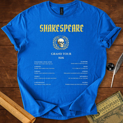 Shakespeare Grand Tour 1616 – Literary Gothic T-Shirt Royal