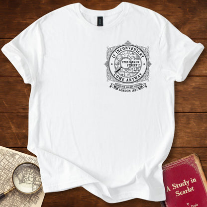 If Inconvenient, Come Anyway — Sherlock Holmes Society Insignia 1887 T-Shirt