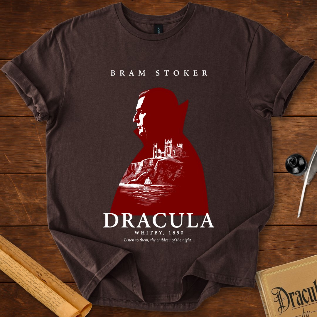 Dracula Whitby 1890 — Bram Stoker Gothic T-Shirt Dark Chocolate