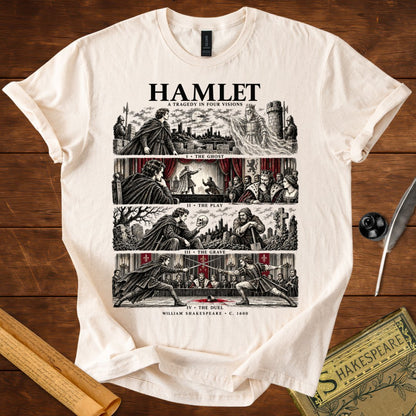 Hamlet A Tragedy in Four Visions Shakespeare T-Shirt