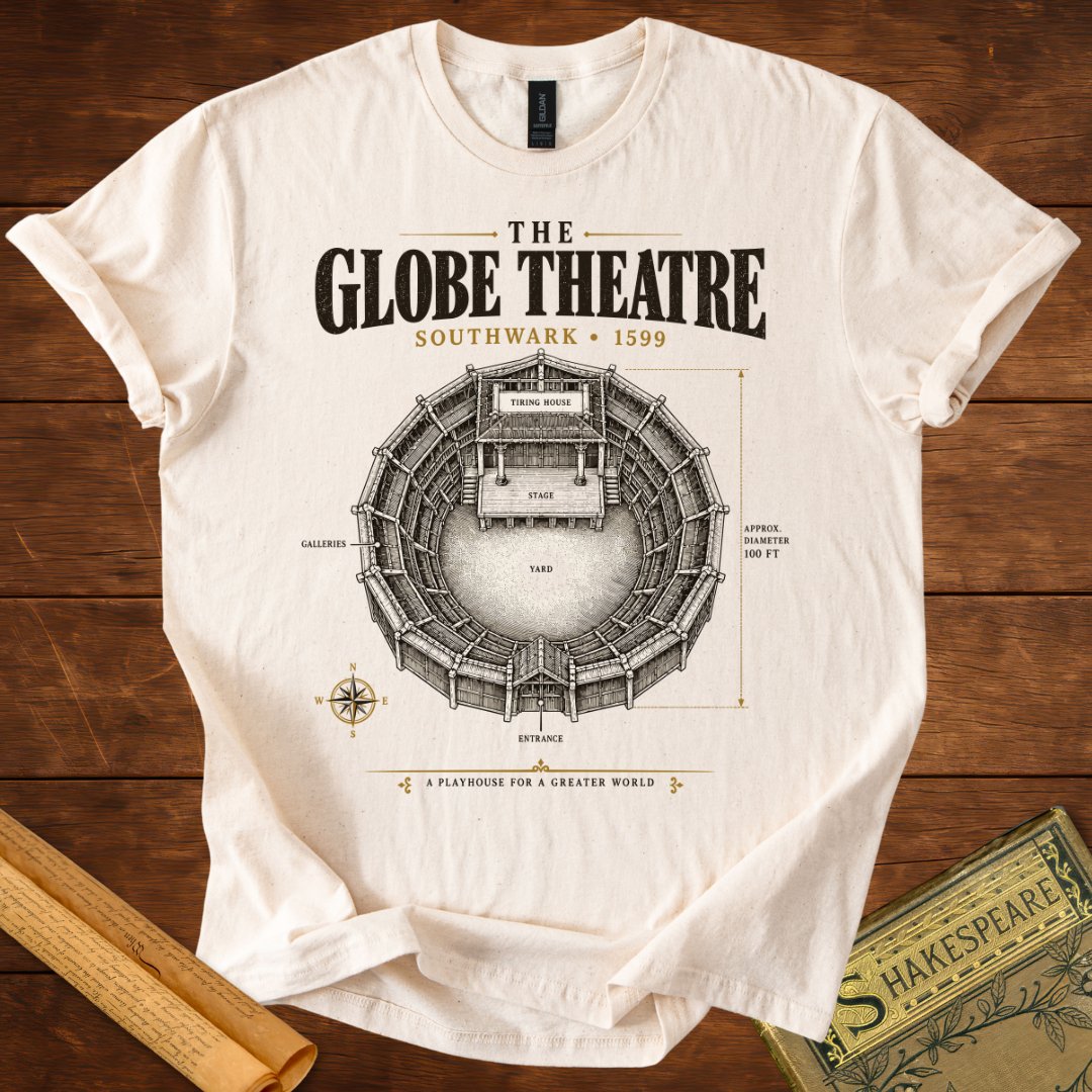 The Globe Theatre Southwark 1599 – Shakespeare T-Shirt Natural