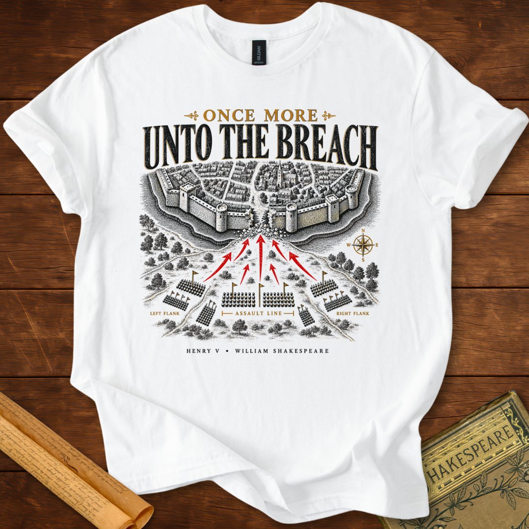 Once More Unto the Breach Battle Map Shakespeare T-Shirt