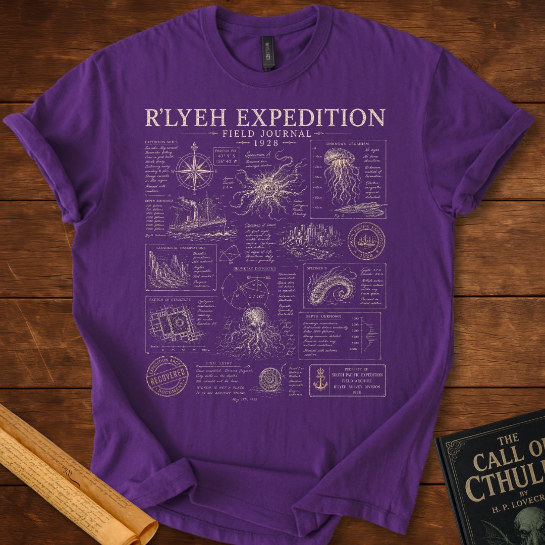 Cthulhu Field Journal 1928 – R'lyeh Expedition T-Shirt