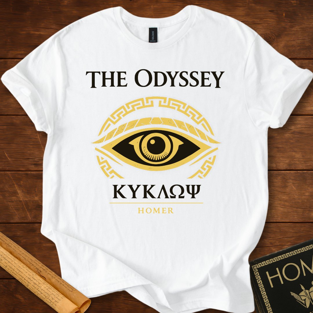 The Odyssey Cyclops Eye Greek Mythology T-Shirt White