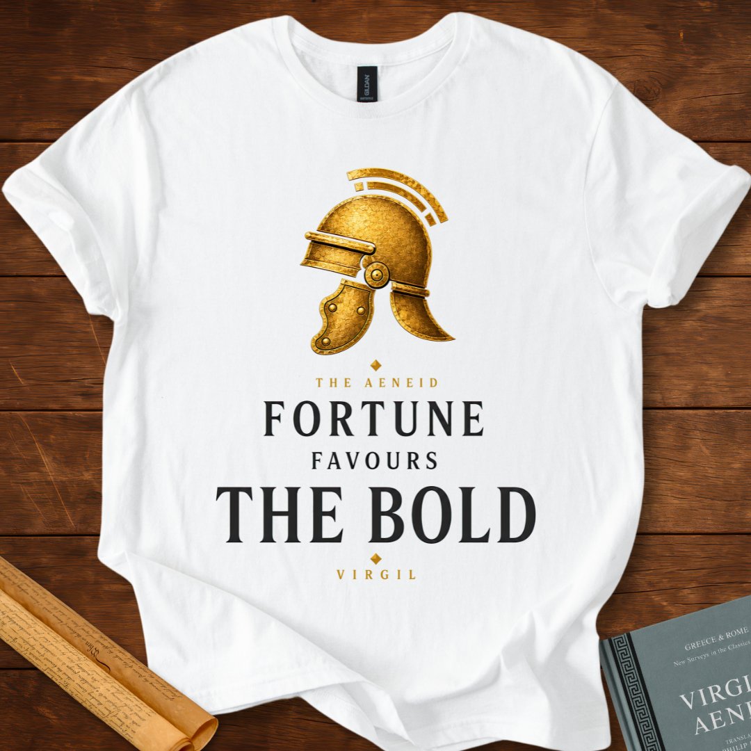 Fortune Favours the Bold – The Aeneid Premium Roman Literature T-Shirt