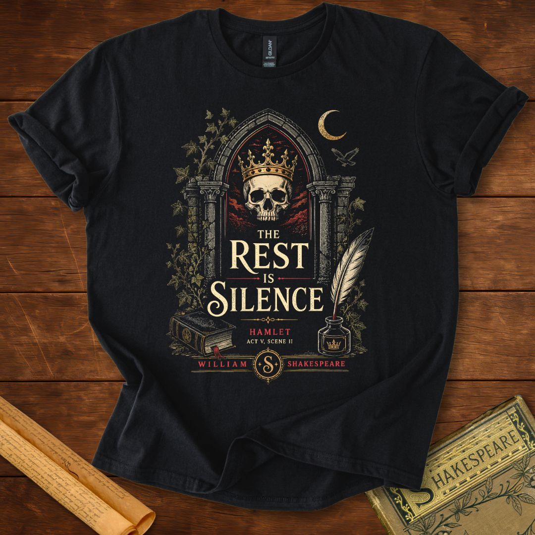 The Rest Is Silence – Shakespeare Hamlet Gothic T-Shirt Black
