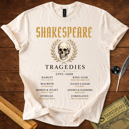 Shakespeare's Tragedies – The Complete Tragic Canon T-Shirt Natural