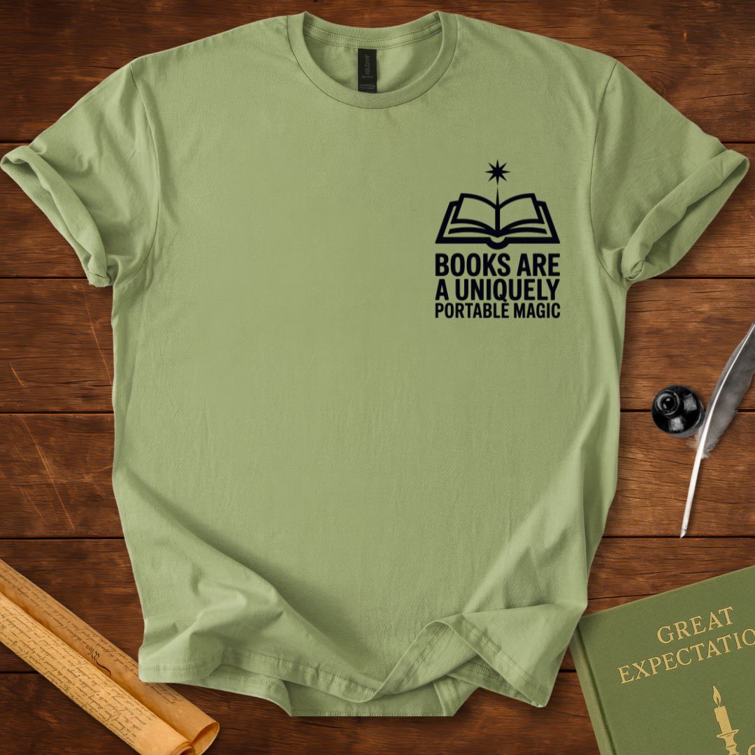 Books are a Uniquely Portable Magic Insignia T-Shirt