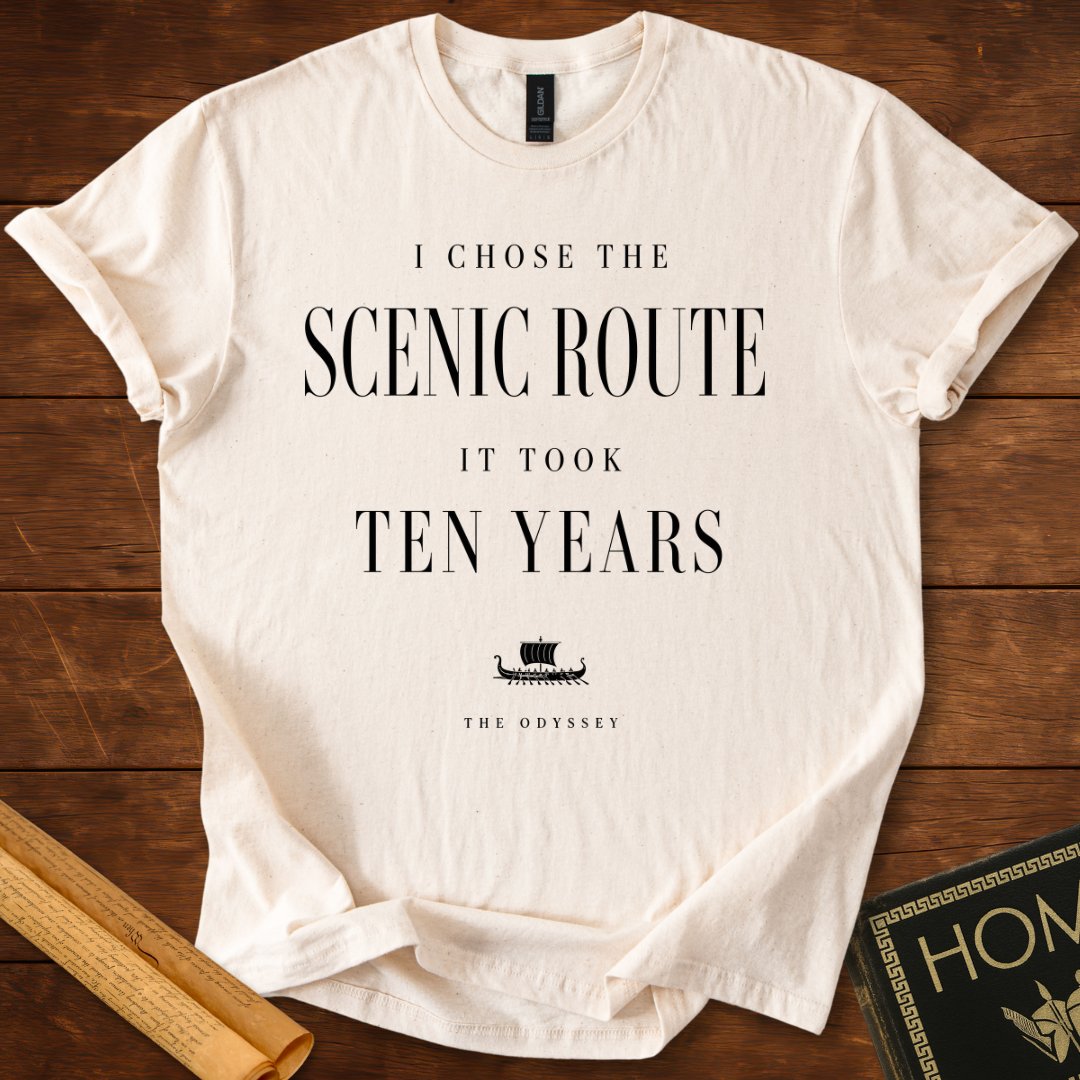 I Chose the Scenic Route The Odyssey T-Shirt Natural