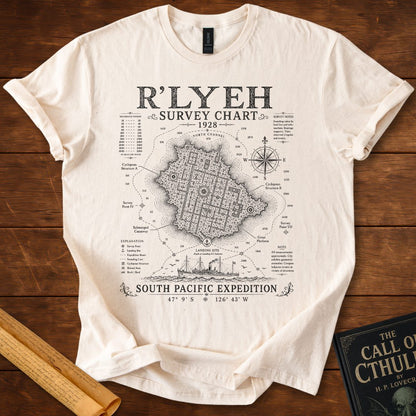 R'lyeh Survey Chart 1928 – HP Lovecraft T-Shirt Natural