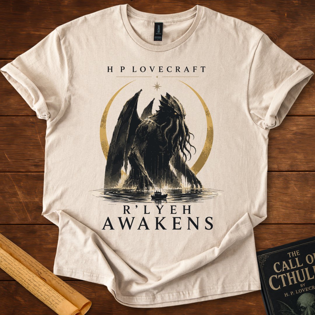 R'lyeh Awakens – H.P. Lovecraft Literary Horror T-Shirt