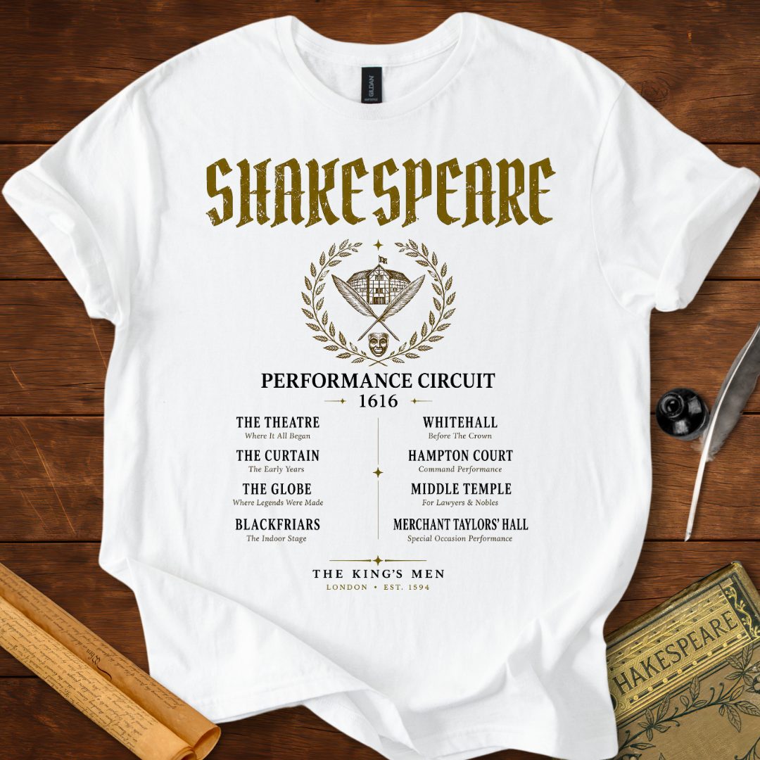 Shakespeare Performance Circuit 1616 – Literary Theatre History T-Shirt