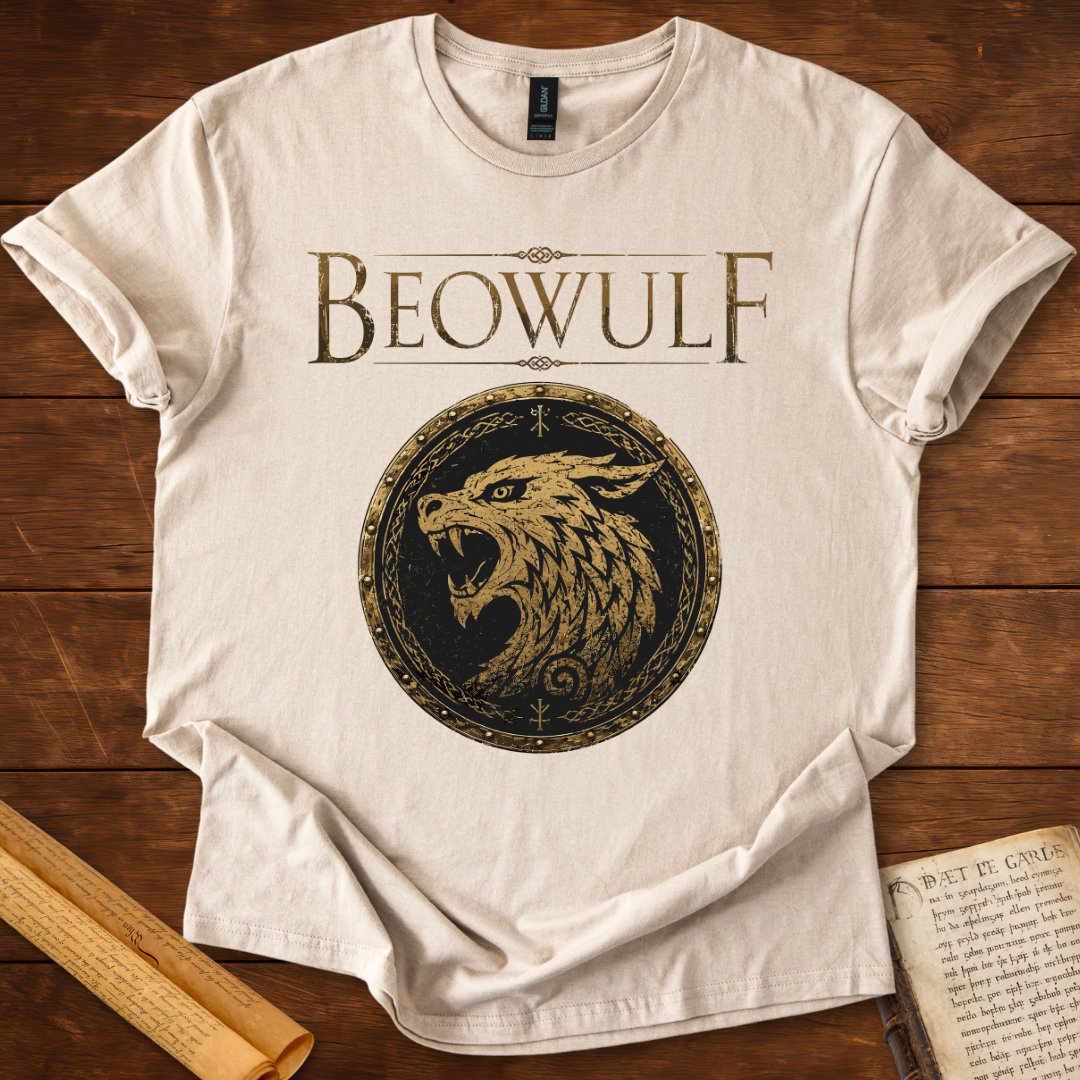 Beowulf Shield Emblem Anglo-Saxon T-Shirt Sand