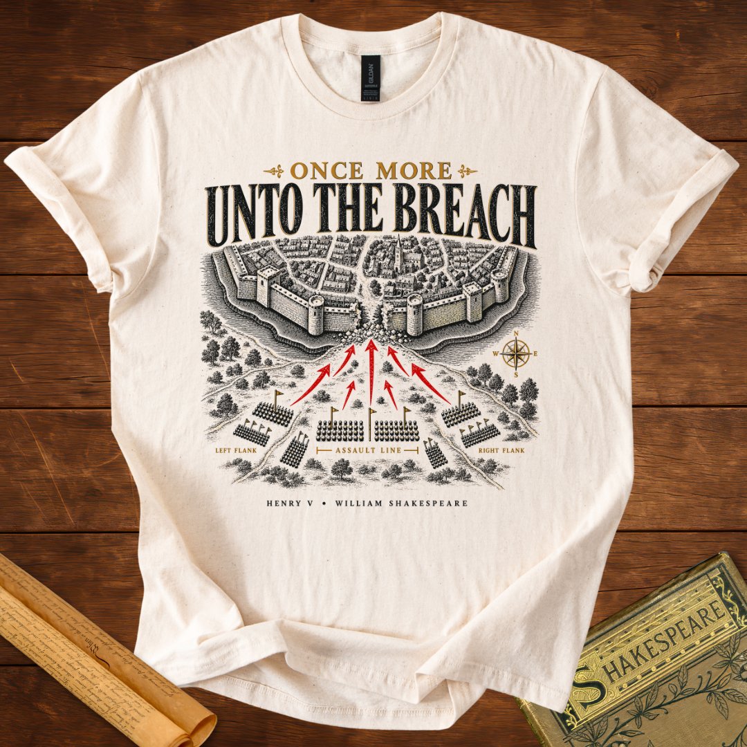 Once More Unto the Breach Battle Map Shakespeare T-Shirt