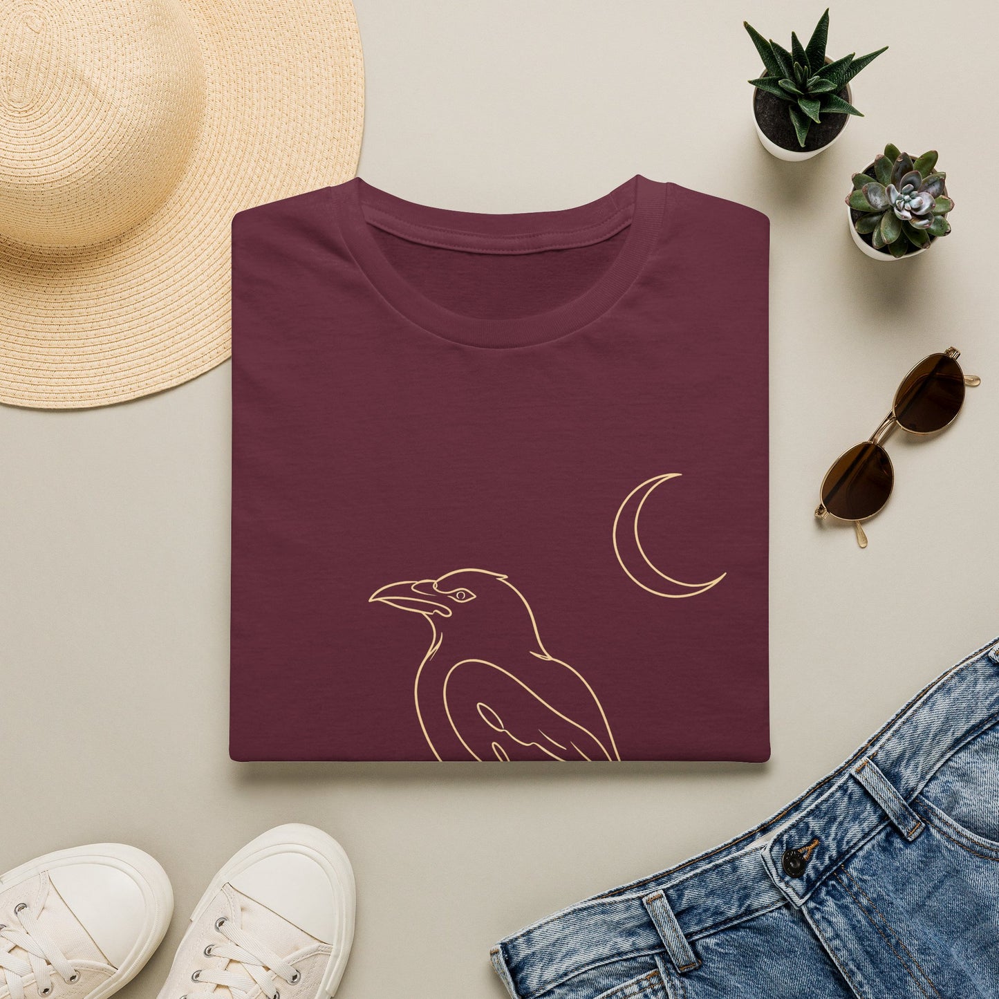 Nevermore Moonlit Raven – Edgar Allan Poe T-Shirt