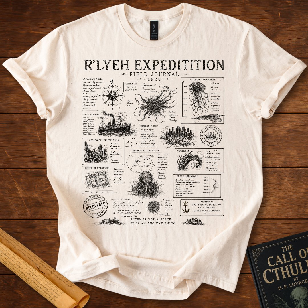 Cthulhu Field Journal 1928 – R'lyeh Expedition T-Shirt