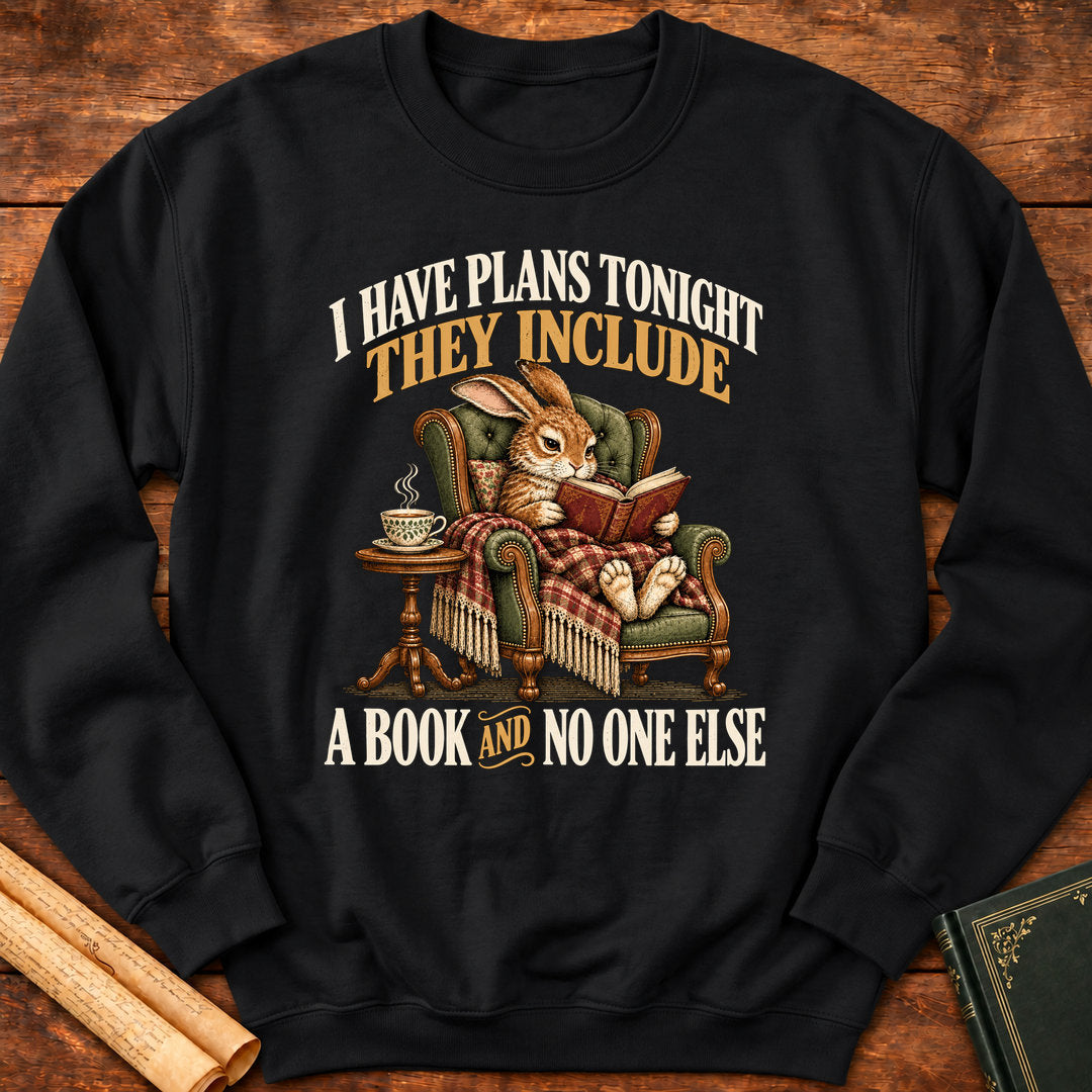 I Have Plans Tonight – Rabbit Reading Book Lover Sweatshirt