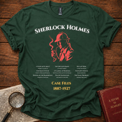 Sherlock Holmes Case Files T-Shirt Forest Green