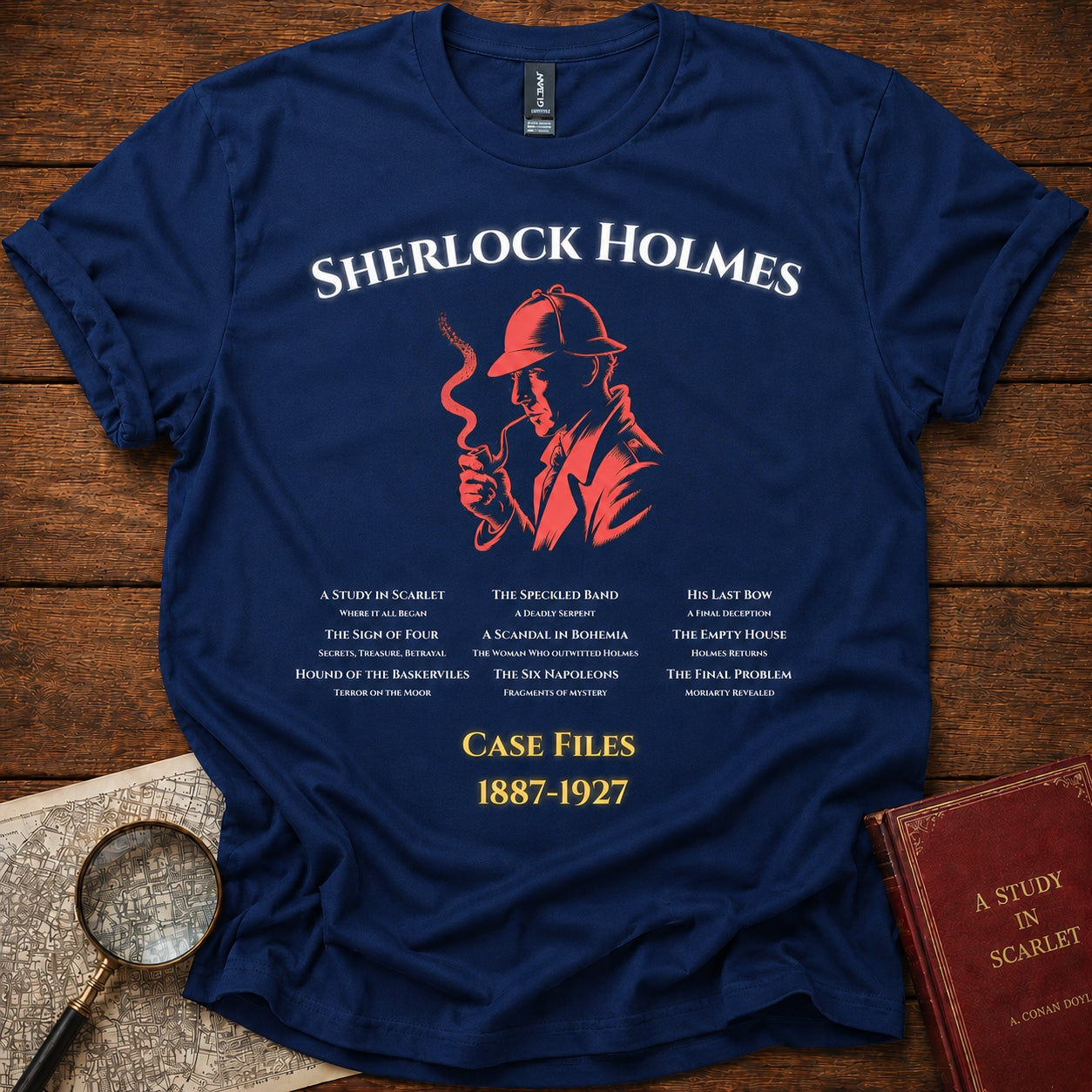 Sherlock Holmes Case Files T-Shirt Navy