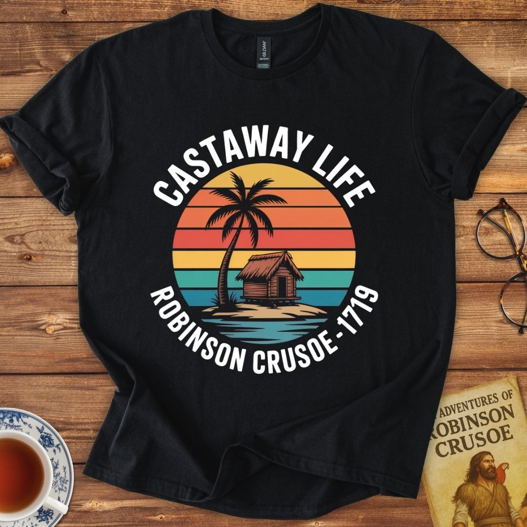 Castaway Life Robinson Crusoe T-Shirt Black